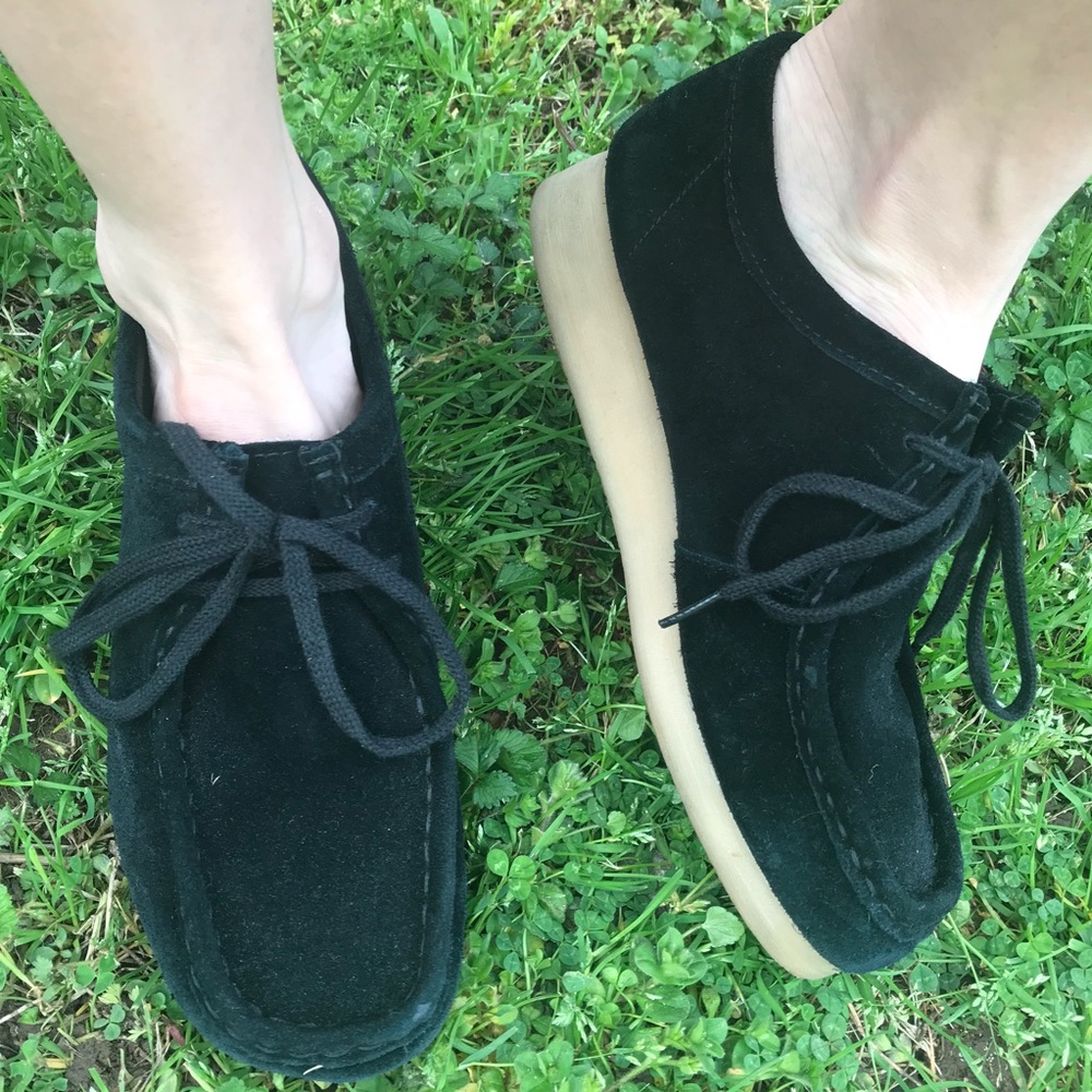 Black Suede Clark’s Wallabees